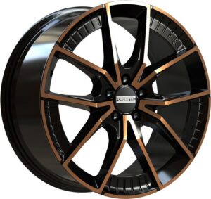 Elatha Black Clearcoat Matt Bronze Machined 8x18 5x112 ET45 CB66,5 R13 800 kg RF19222